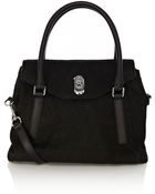 Karen Millen Textured Snake Leather Box Bag - Lyst