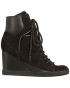 See By Chloé 85mm Suede Calfskin Sneaker Wedges - Lyst