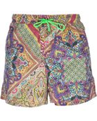 Etro Printed Swim Shorts - Lyst