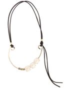 Miu Miu Faceted Crystal Necklace with Leather Tie - Lyst
