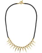 Noir Jewelry 18karat Goldplated Spike Necklace - Lyst