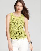Karen Kane Exposed Zip Lace Tank - Lyst