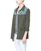 Zara Overshirt with Beaded Yoke - Lyst