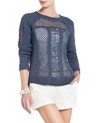 BCBGMAXAZRIA Lynx Open Stitch Crochet Pullover - Lyst