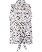Equipment Sleeveless Button Front Lipstick Print Blouse - Lyst