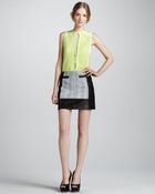 Nanette Lepore Graphic Design Leather Miniskirt - Lyst