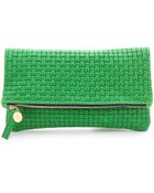 Clare Vivier Woven Fold Over Clutch - Lyst