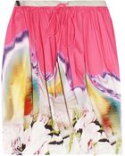 Vera Wang Printed Twisted Stretchcotton Skirt - Lyst