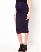 Asos Maternity Midi Skirt in Graduated Stripe - Lyst