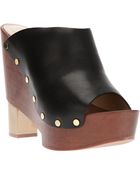 Pollini Block Heel Sandal - Lyst