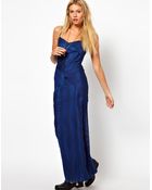 Asos Maxi Dress in Textured Stripe - Lyst
