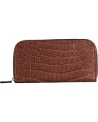 Zagliani Crocodile Zip Around Wallet - Lyst