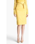 Oscar de la Renta High Waist Tie Front Skirt - Lyst
