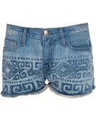 Current/Elliott Tribal Print Boyfriend Shorts - Lyst