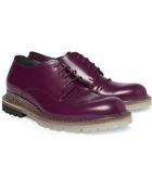 Lanvin Elaphe-Trimmed Leather Derby Shoes - Lyst