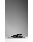 Burberry Metallic Leather Sandals - Lyst