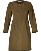 Jil Sander Olive Cotton-Silk Dress - Lyst