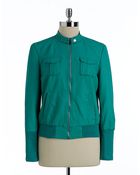 Kenneth Cole Faux-Leather Moto Jacket - Lyst