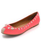 Marc By Marc Jacobs Studded Neon Mouse Flats - Lyst