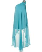 Notte By Marchesa Sky Embellished Shoulder Silk Chiffon Gown - Lyst