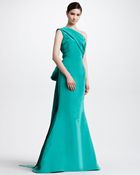 Oscar de la Renta One Shoulder Trumpet Gown - Lyst