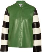Acne Studios Valentine Striped Dleeve Leather Jacket - Lyst