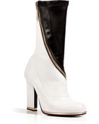 Jil Sander Leather Half Boots In Black/White - Lyst