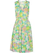 Marni Floral-Print Cotton Dress - Lyst
