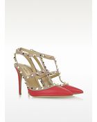 Valentino Rockstud Nappa Leather Slingback Pump - Lyst