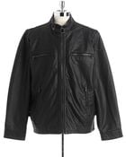 Calvin Klein Faux-Leather Jacket - Lyst