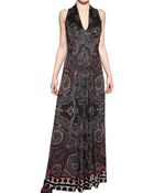 Etro Printed Viscose Jersey Long Dress - Lyst