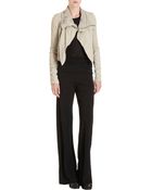 Rick Owens Cutaway Leather Jacket - Lyst