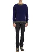 The Elder Statesman Contrast Trim Cashmere Sweater - Lyst