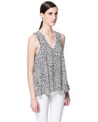 Zara Printed Top - Lyst