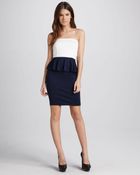 Charles Henry Colorblock Peplum Dress - Lyst