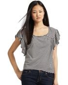 Addison Striped Ruffle Top - Lyst