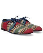 Dolce & Gabbana Striped Canvas Leathersoled Derby Shoes - Lyst