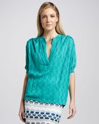 M Missoni Textured Vneck Knit Sweater - Lyst