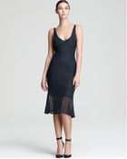 Zac Posen V Neck Dress Sleeveless Knit Pointelle - Lyst