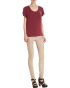 Rag & Bone Suede Skinny Nude - Lyst