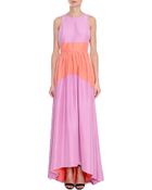 Tibi Silk Color Block Long Dress - Lyst