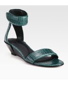 Alexander Wang Vika Crocodileprint Leather Wedge Sandals - Lyst