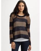 Aro Semisheer Striped Crewneck Sweater - Lyst
