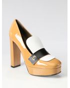 Marni Colorblock Patent Leather Loafer Pumps - Lyst
