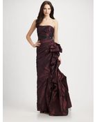 Ml Monique Lhuillier Strapless Taffeta Gown - Lyst