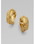 Oscar de la Renta Antiqued Gold Hoop Earrings - Lyst