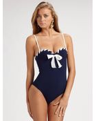 Oscar de la Renta Whip Stitched One Piece Swimsuit - Lyst
