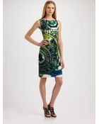 Roberto Cavalli Printed Sleeveless Dress - Lyst