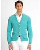 Ralph Lauren Black Label Ribbed V-Neck Cardigan - Lyst