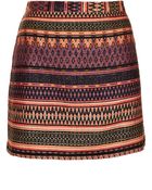 Topshop Safari Ikat A-Line Skirt - Lyst